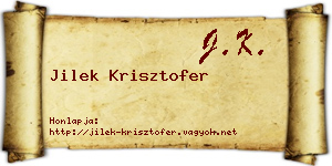 Jilek Krisztofer névjegykártya